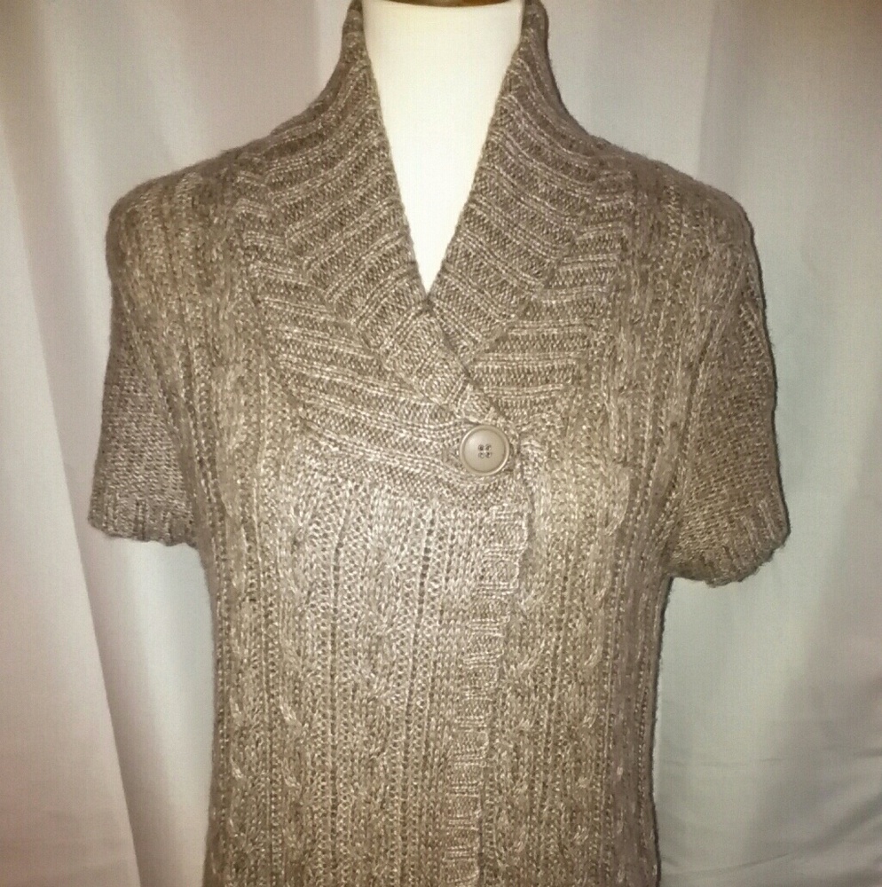 NWOT gorg caramel marled short sleeve sweater